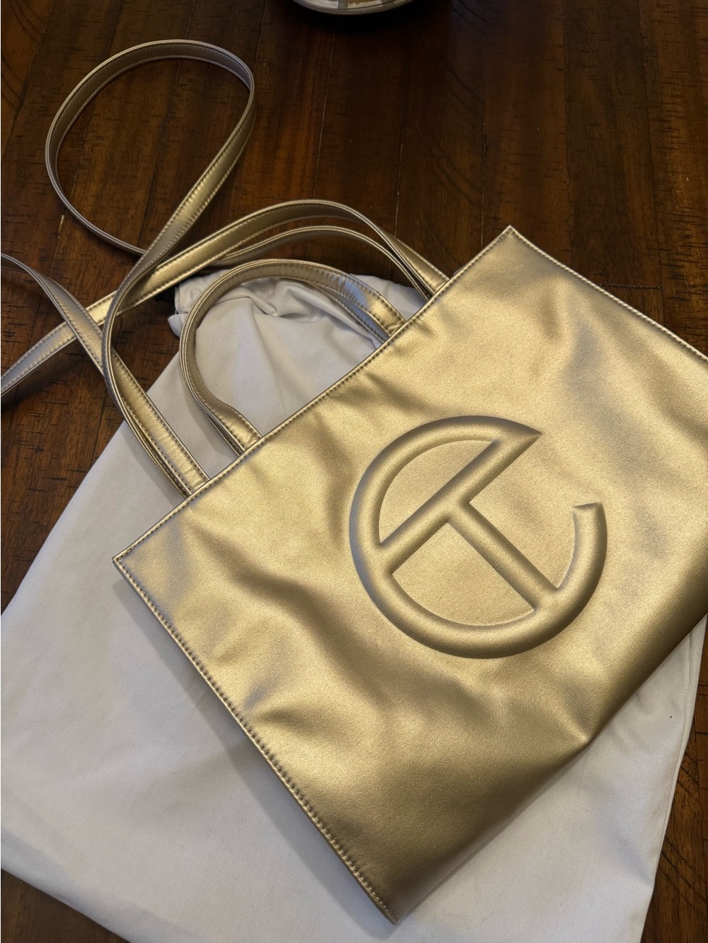 Telfar Medium Shopping Bag-Gold